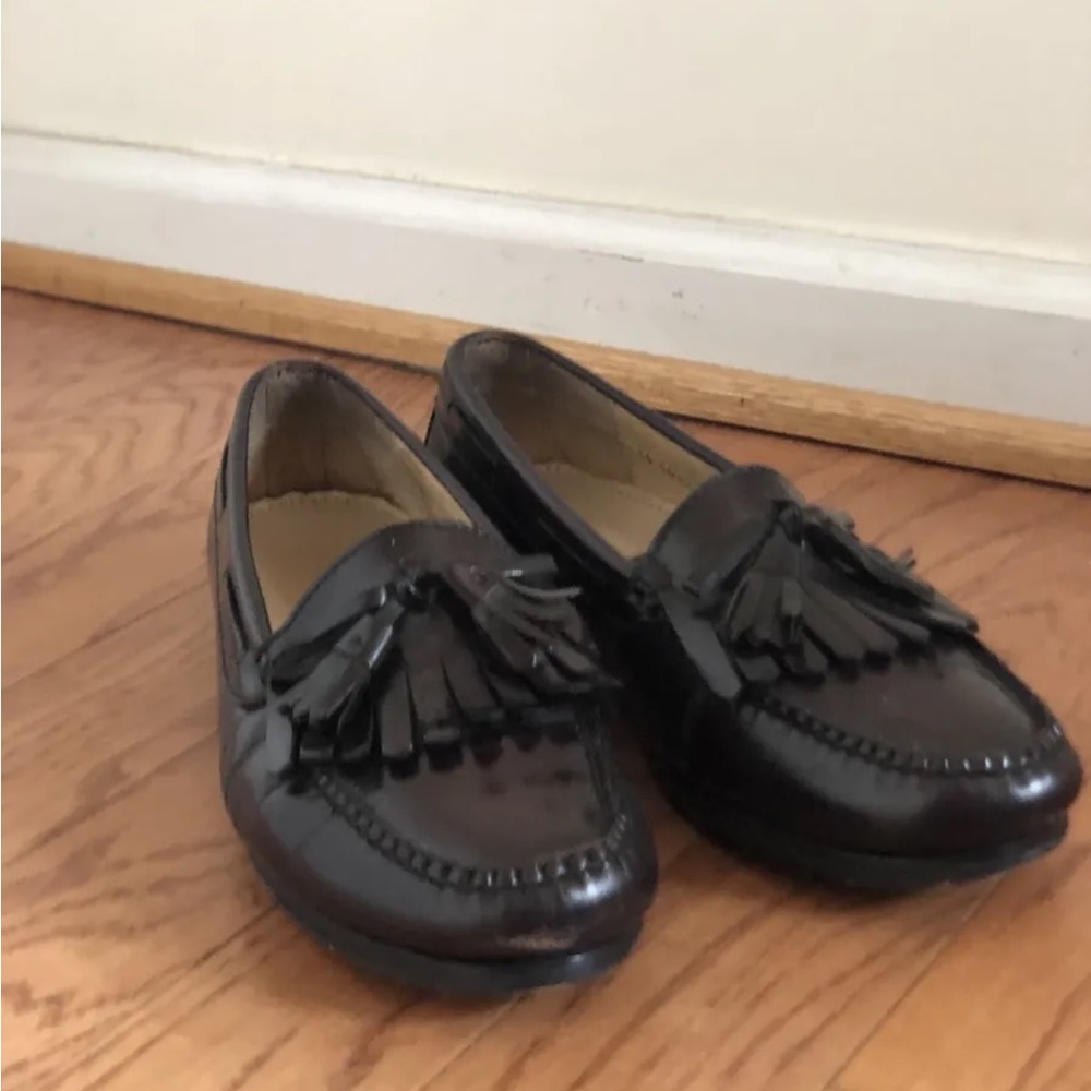 Men’s Cole Haan Loafers Brown Leather Tassels Size 9 US Goodyear Neolite